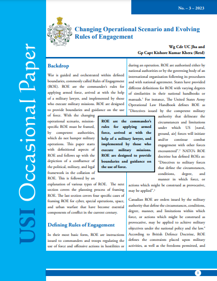 Changing Operational Scenario and Evolving Rules of Engagement Vol No.3 2023